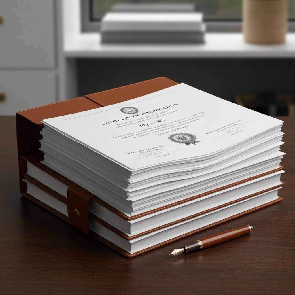 Legal documents and company registration papers